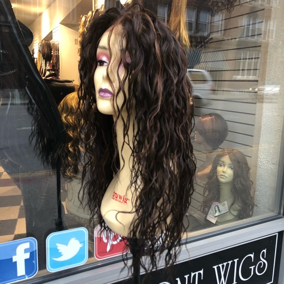 Full lace wig fulllace Brown Highlights long curly - Picture 3 of 8